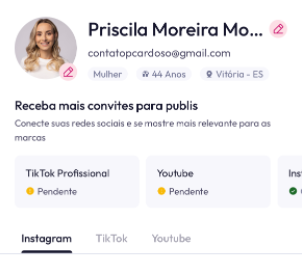 Criação de conteúdo/influenciadora